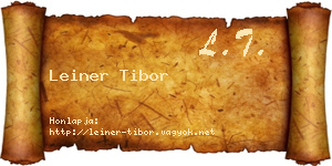 Leiner Tibor névjegykártya